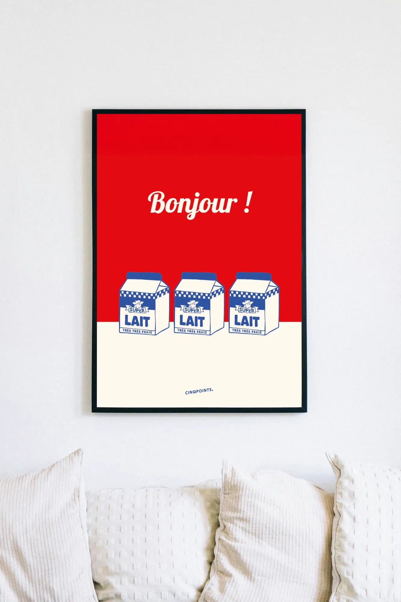 Affiche Motif Bonjour