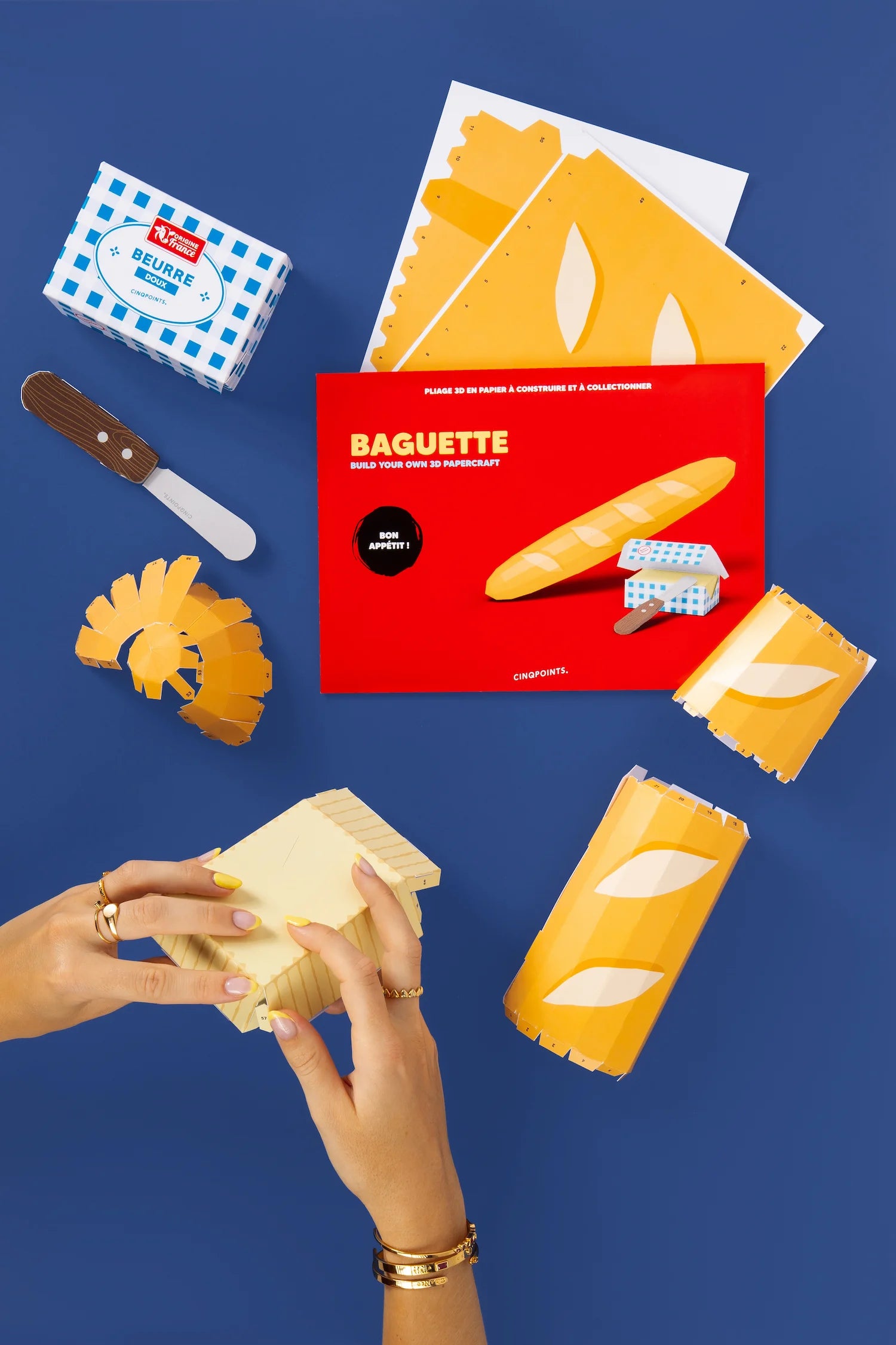 Papercraft Baguette - Souvenir en papier 3d