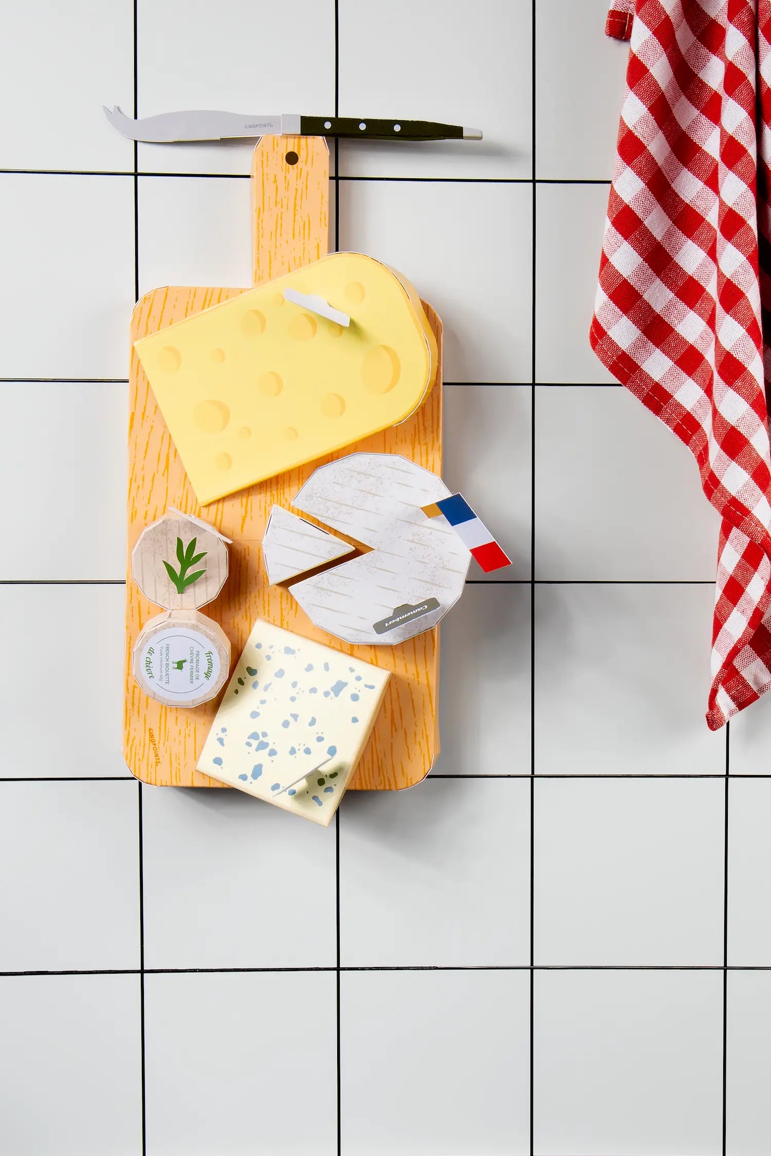 Papercraft Plateau de Fromages - Pliage en papier 3D