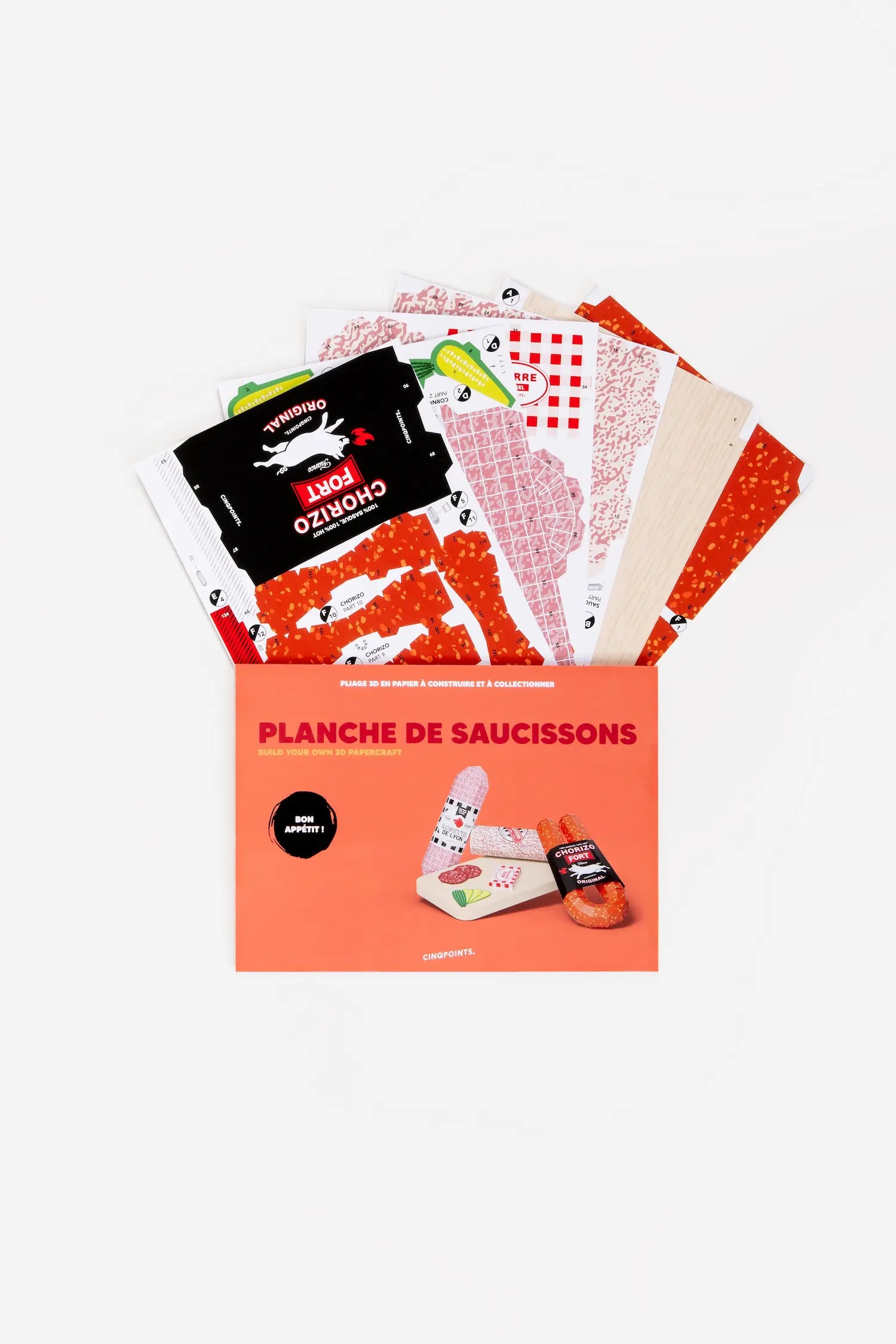 Papercraft Planche de Saucissons - Souvenir en papier 3d