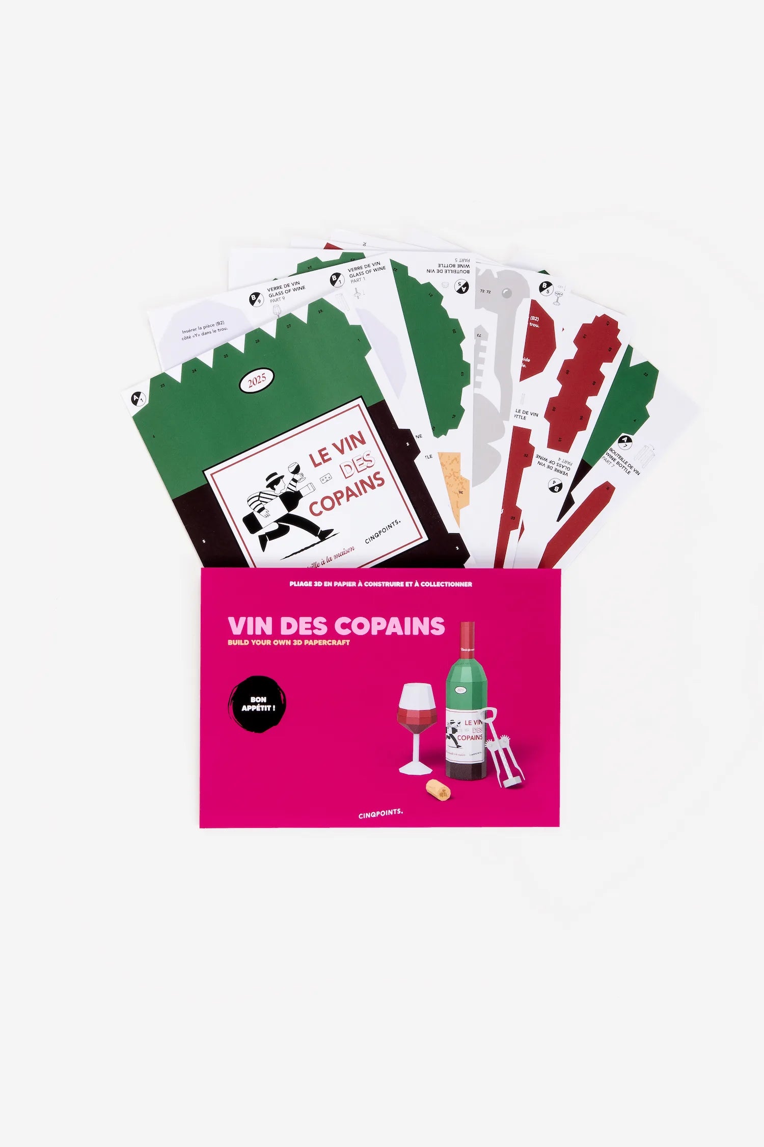 Papercraft Vin des Copains - Pliage en papier 3D