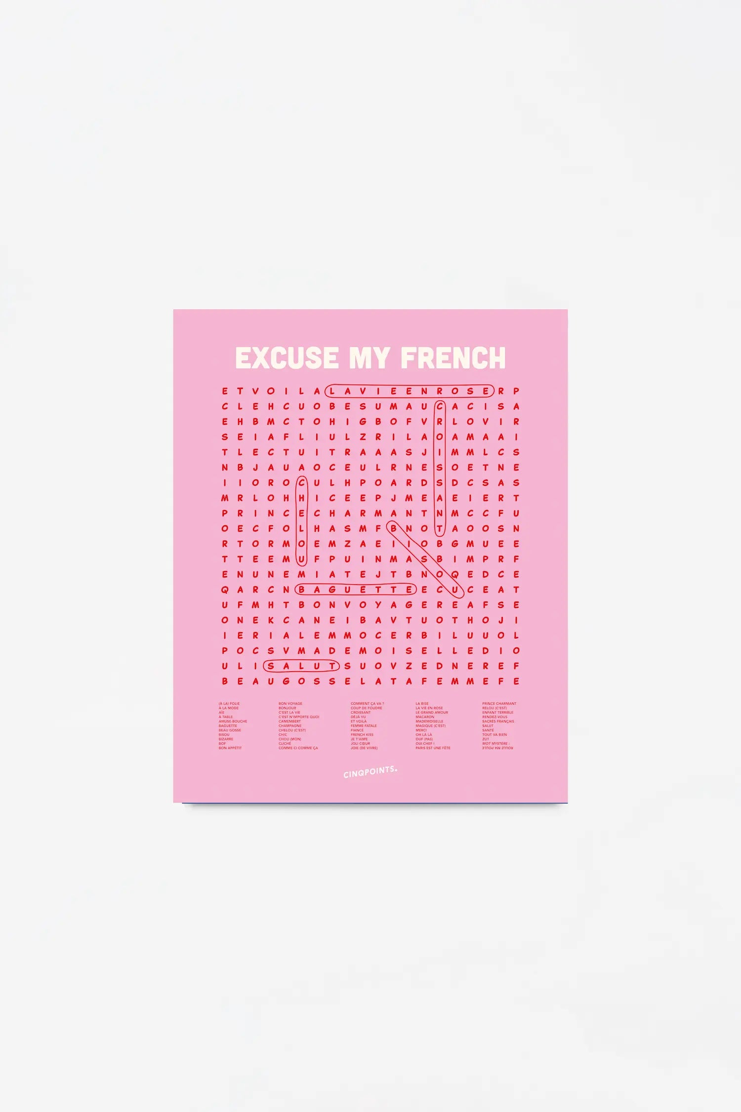 Affiche Mots mêlés Rose