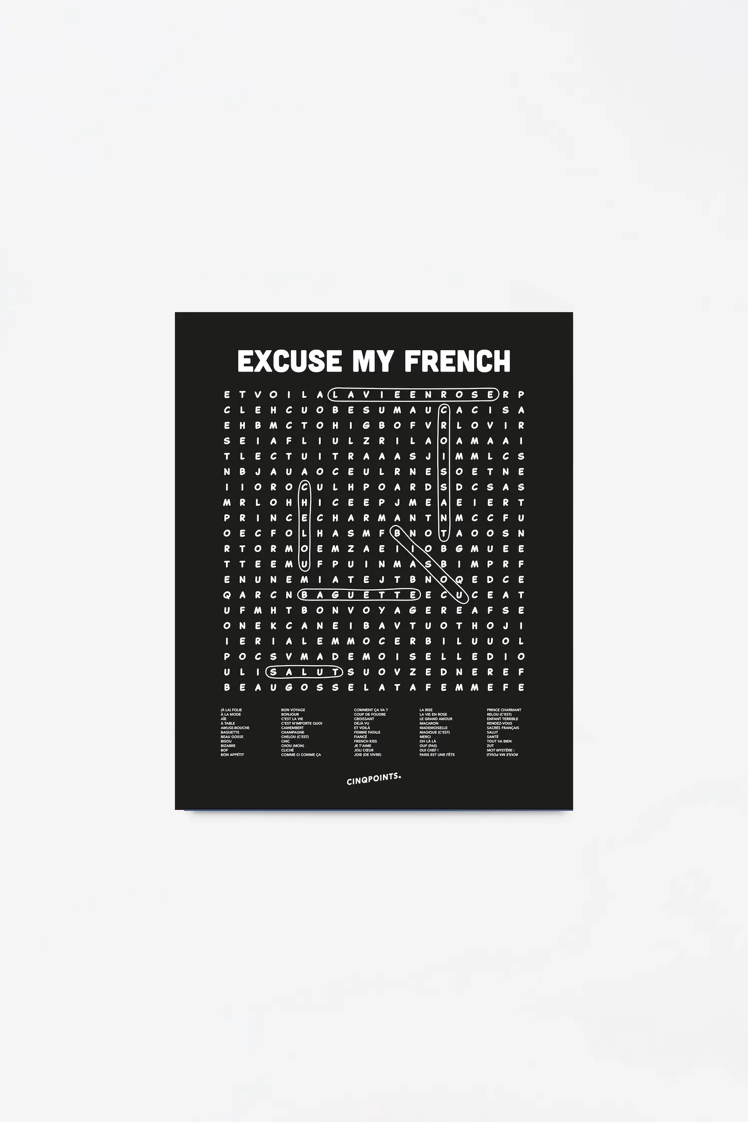 Affiche Mots mêlés Noir