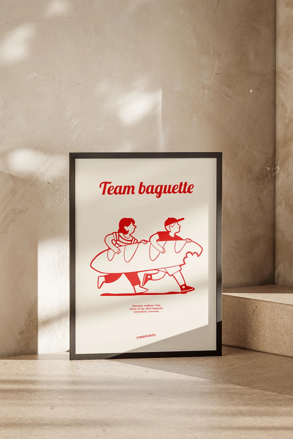 Affiche Illustrée Team Baguette