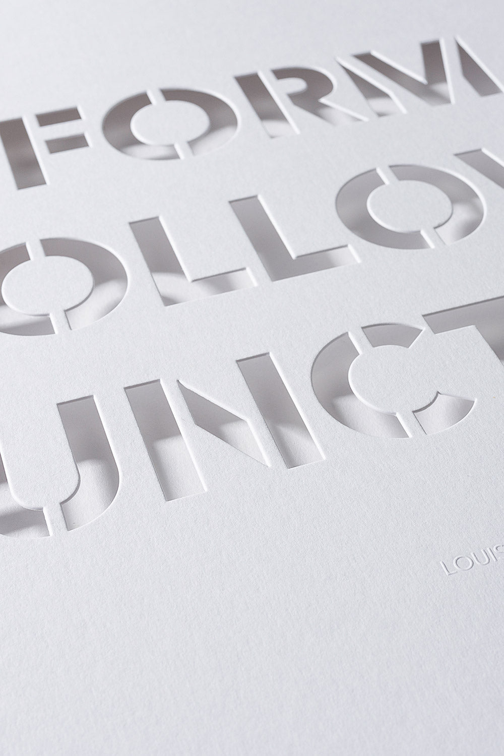 Affiche Form follows function blanc