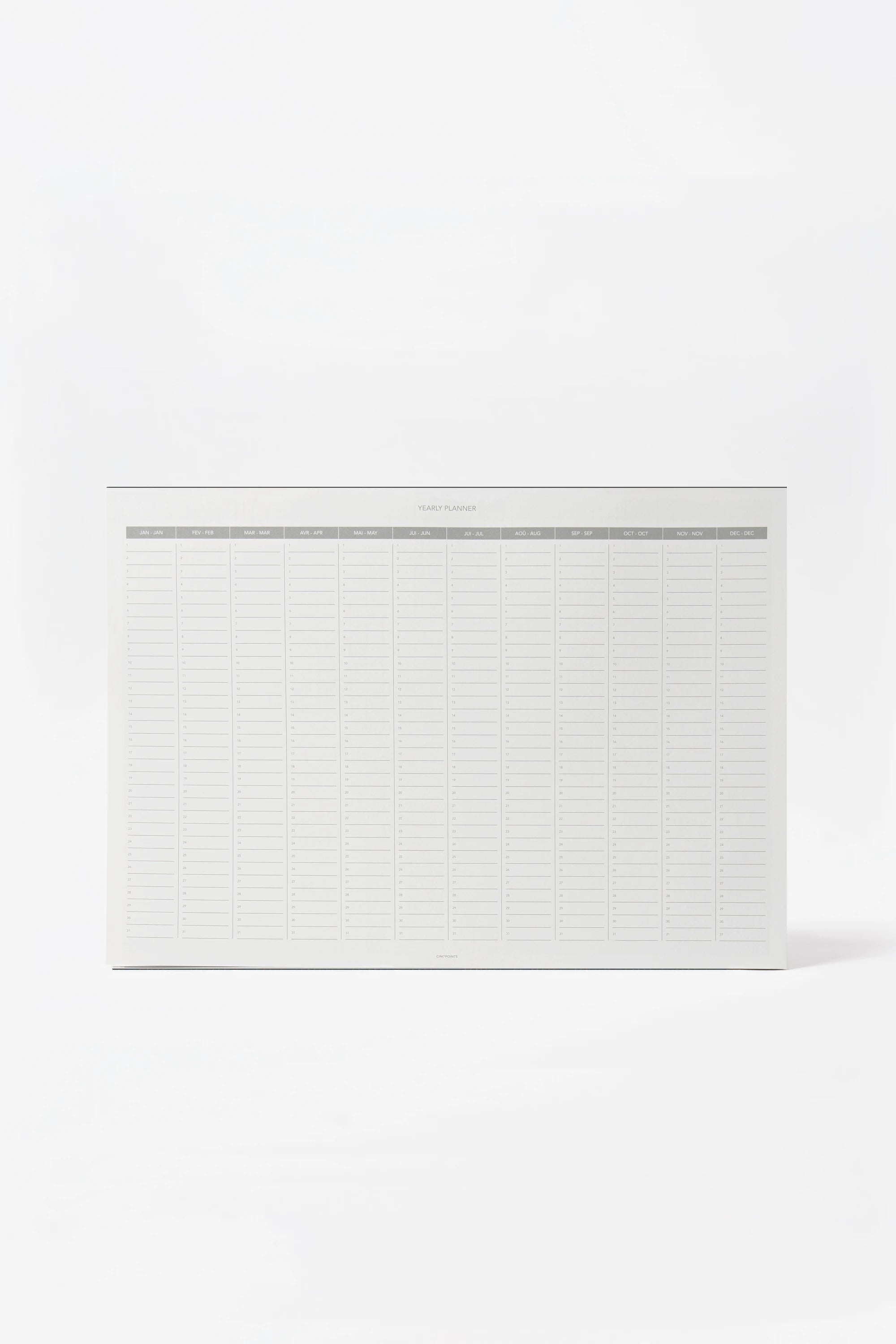 Annual planner A3 format