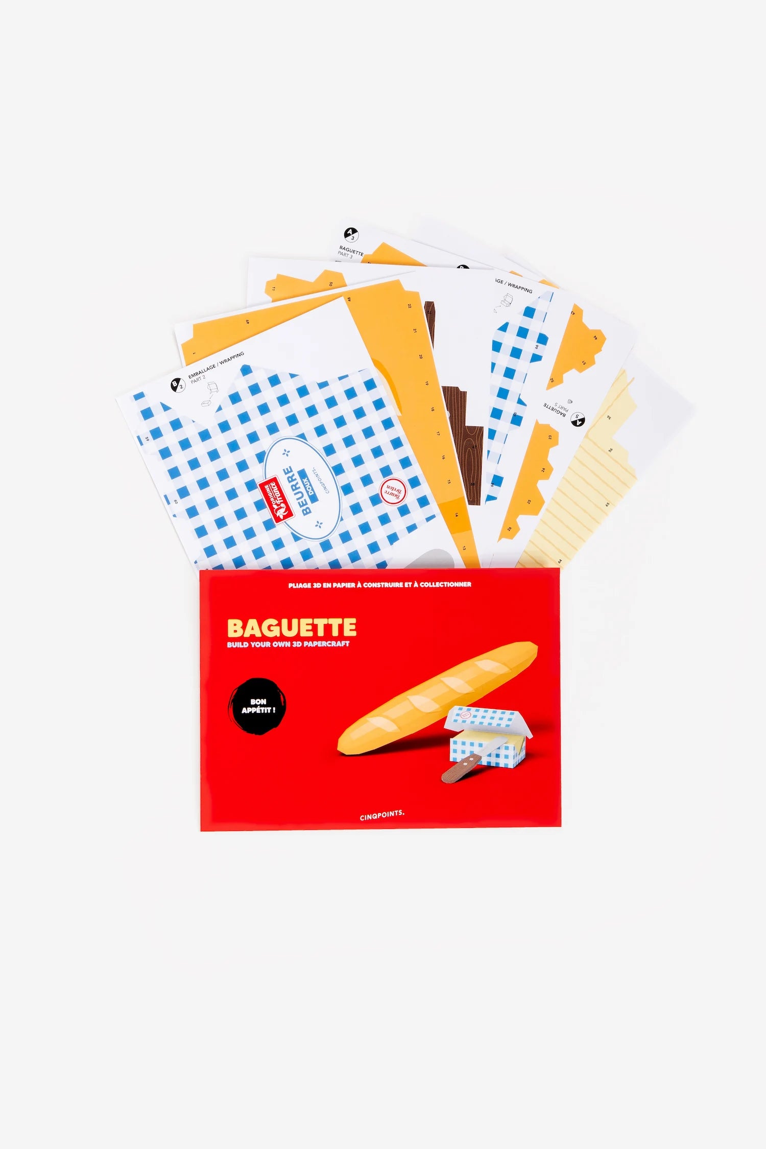 Papercraft Baguette - Souvenir en papier 3d