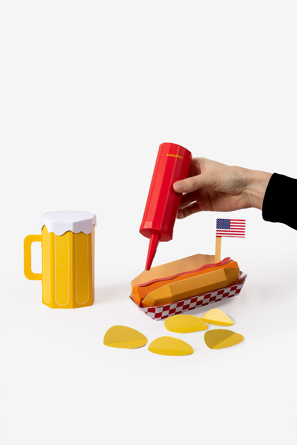 Papercraft Hot-dog - Souvenir en papier 3d